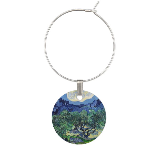 Vincent van Gogh - Olive Trees with the Alpilles Wine Charm (Front)