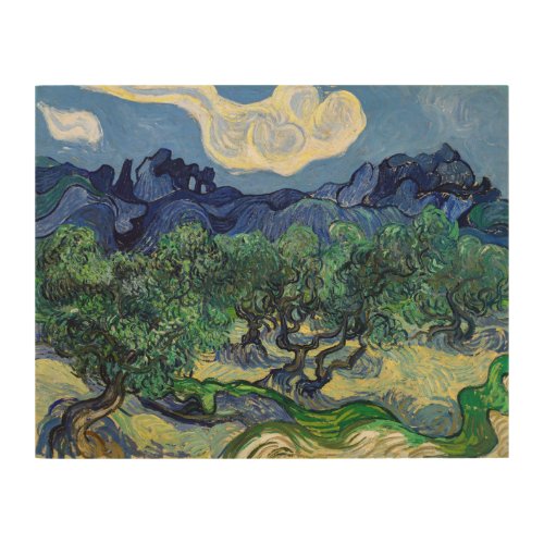 Vincent van Gogh _ Olive Trees with the Alpilles Wood Wall Art