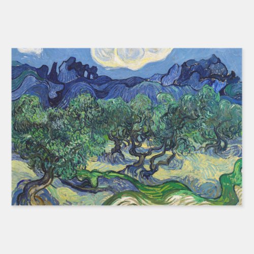 Vincent van Gogh _ Olive Trees with the Alpilles Wrapping Paper Sheets