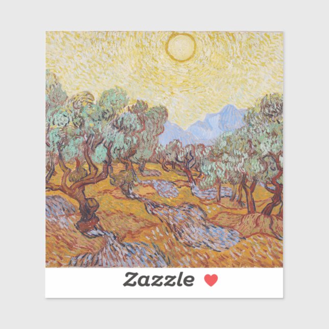 Vincent Van Gogh - Olive Trees with Yellow Sky Sticker (Sheet)
