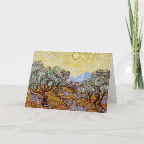 Vincent van Gogh _ Olive Trees Yellow Sky and Sun Card