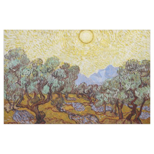 Vincent van Gogh - Olive Trees, Yellow Sky and Sun Fabric