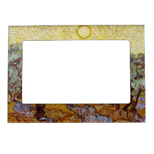 Vincent van Gogh - Olive Trees, Yellow Sky and Sun Magnetic Frame