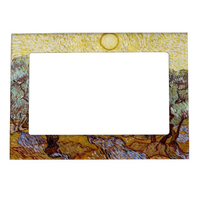 Vincent van Gogh - Olive Trees, Yellow Sky and Sun Magnetic Frame (Front)