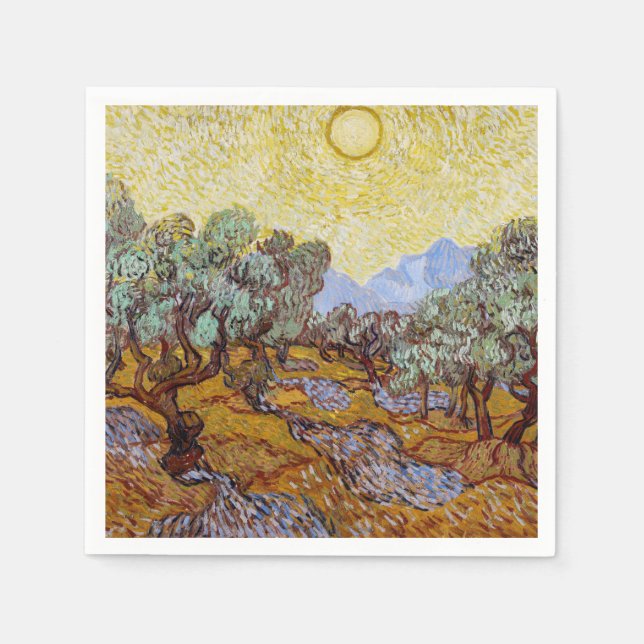 Vincent van Gogh - Olive Trees, Yellow Sky and Sun Napkins (Front)