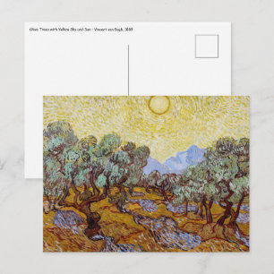 Vincent van Gogh - Olive Trees, Yellow Sky and Sun Postcard