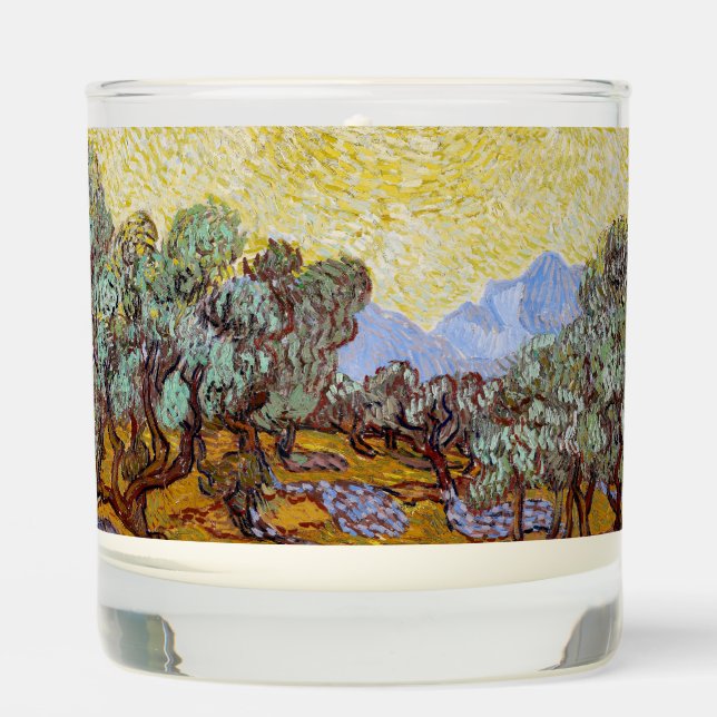 Vincent van Gogh - Olive Trees, Yellow Sky and Sun Scented Candle (Front)