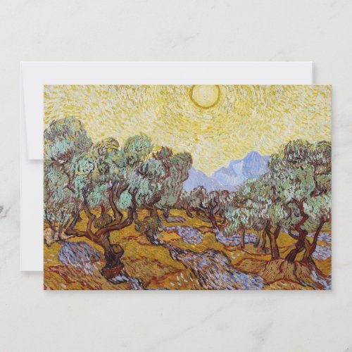 Vincent van Gogh _ Olive Trees Yellow Sky and Sun Thank You Card