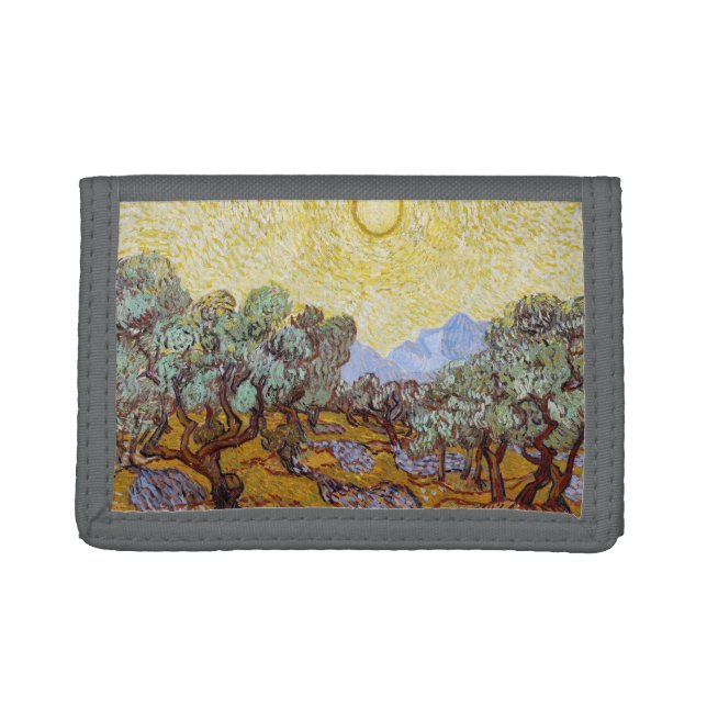 Vincent van Gogh - Olive Trees, Yellow Sky and Sun Trifold Wallet (Front)