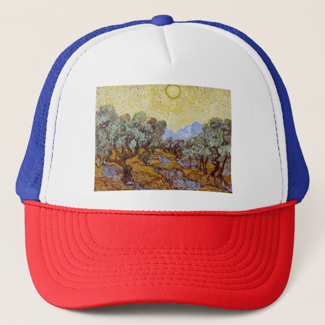 Vincent van Gogh - Olive Trees, Yellow Sky and Sun Trucker Hat (Front)