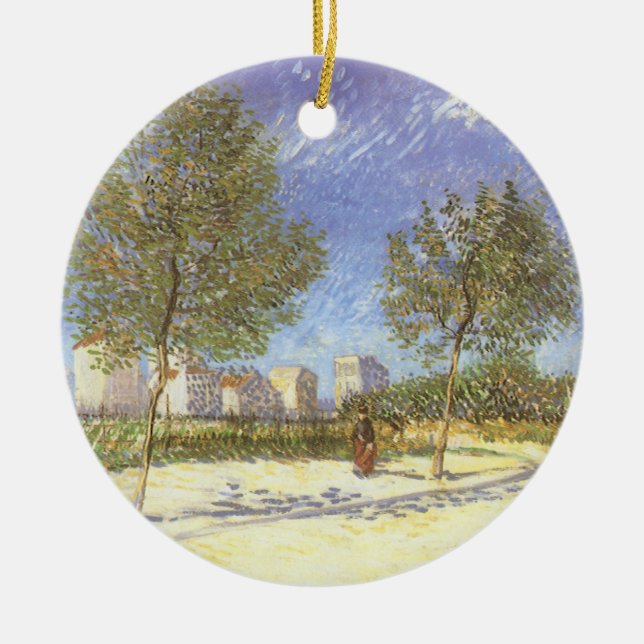 Vincent van Gogh - On the Outskirts of Paris Ceramic Ornament (Front)