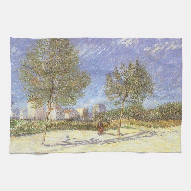 Vincent van Gogh - On the Outskirts of Paris Kitchen Towel (Horizontal)