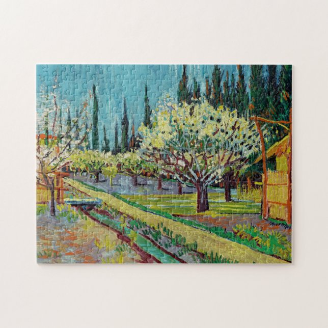 Vincent van Gogh Orchard Bordered by Cypresses Jigsaw Puzzle (Horizontal)