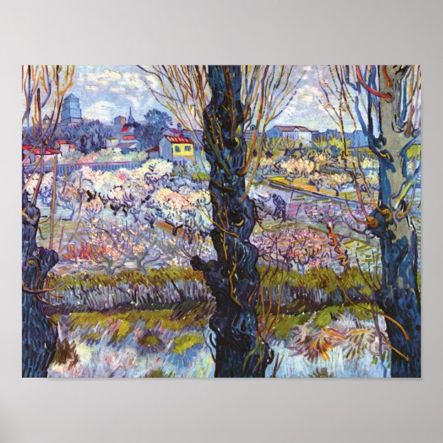 Vincent Van Gogh – Orchard In Bloom With Poplars Poster (Front)
