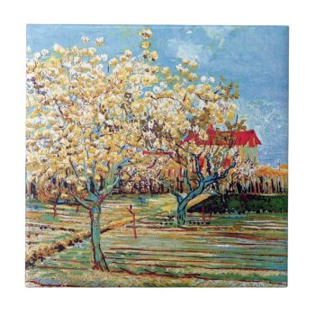 Vincent Van Gogh - Orchard In Blossom Fine Art Tile by ArtLoversCafe at Zazzle