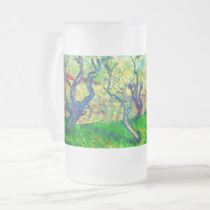 Vincent van Gogh Orchard in Blossom Frosted Glass Beer Mug