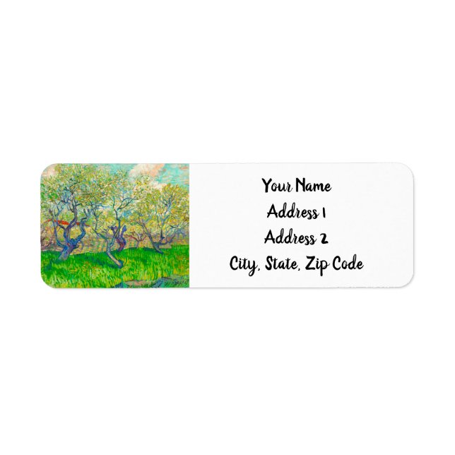 Vincent van Gogh Orchard in Blossom Label (Front)