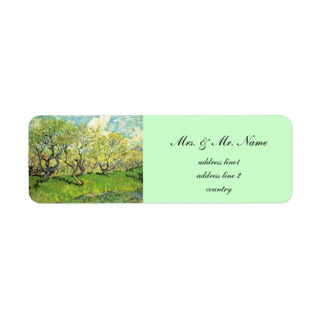 Vincent van Gogh,Orchard in Blossom Label (Front)