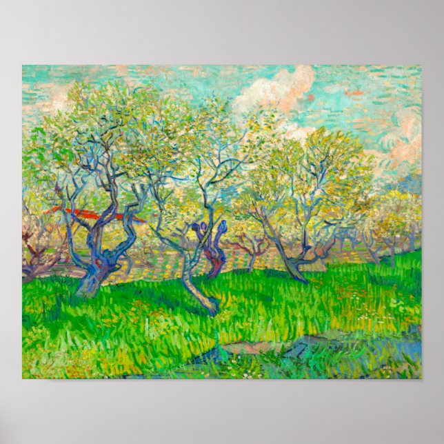 Vincent van Gogh Orchard in Blossom Poster (Front)