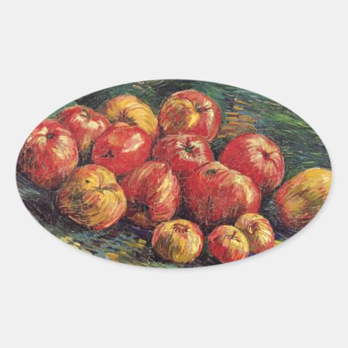 Vincent van Gogh painting Apples Oval Sticker