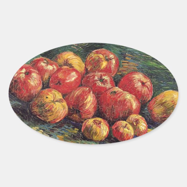 Vincent van Gogh painting, Apples Oval Sticker (Front)