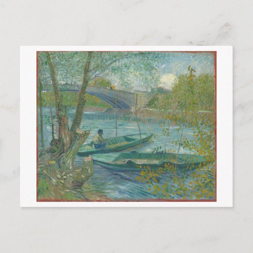 Vincent van Gogh Painting Fishing in Spring Postcard
