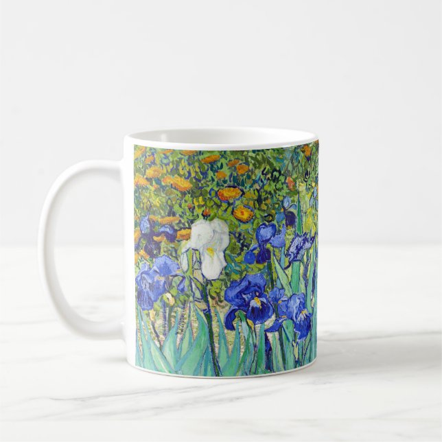 Vincent Van Gogh painting Irises Coffee Mug (Left)