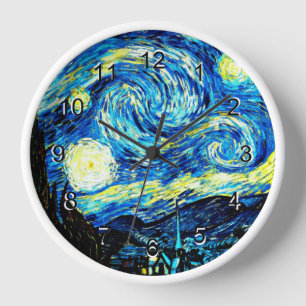 Vincent van Gogh painting, Starry Night Clock