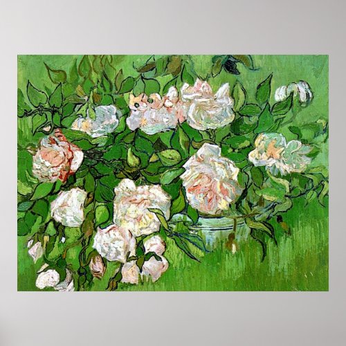 Vincent Van Gogh painting Still Life_Pink Roses Poster