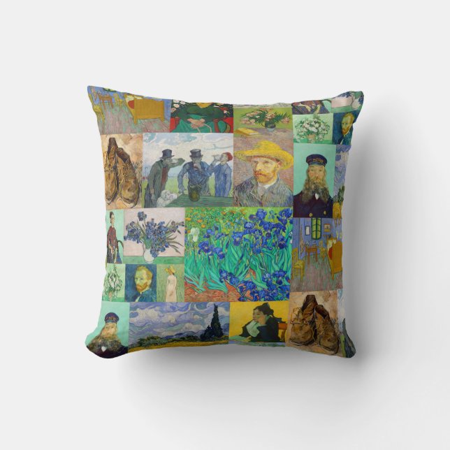 Vincent van Gogh Paintings Throw Pillow (Front)