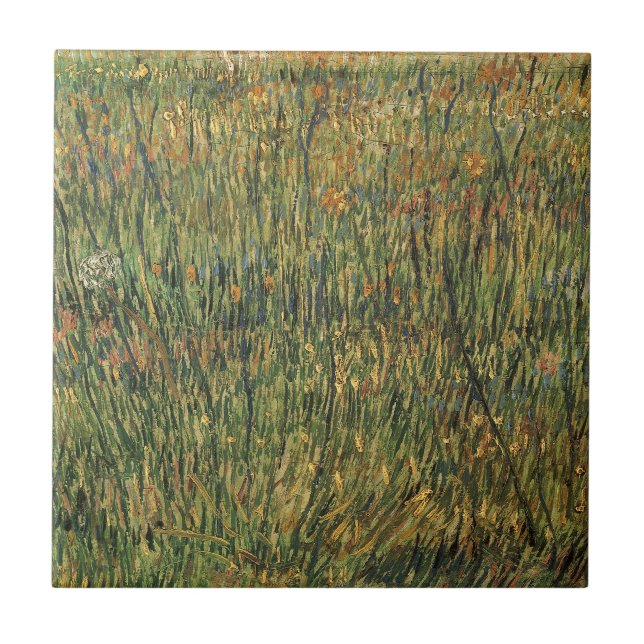 Vincent van Gogh - Pasture in Bloom Ceramic Tile (Front)