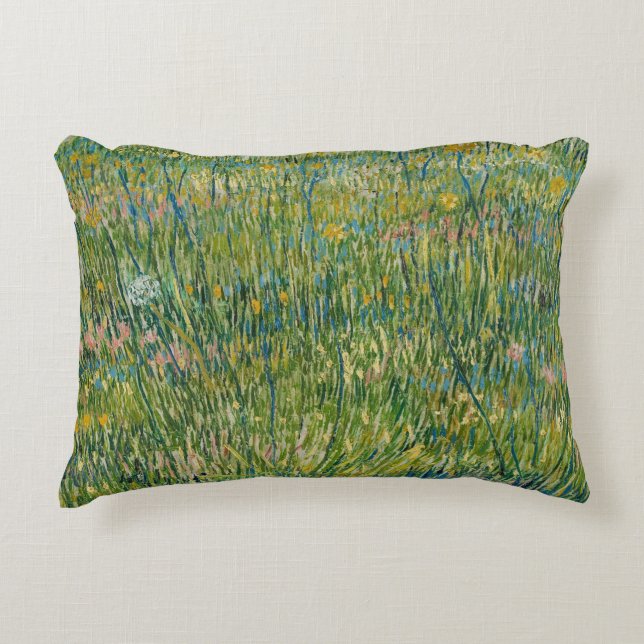 Vincent van Gogh - Patch of Grass Accent Pillow (Front)