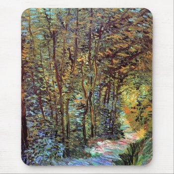 Vincent Van Gogh - Path In The Woods Fine Art Mouse Pad by ArtLoversCafe at Zazzle