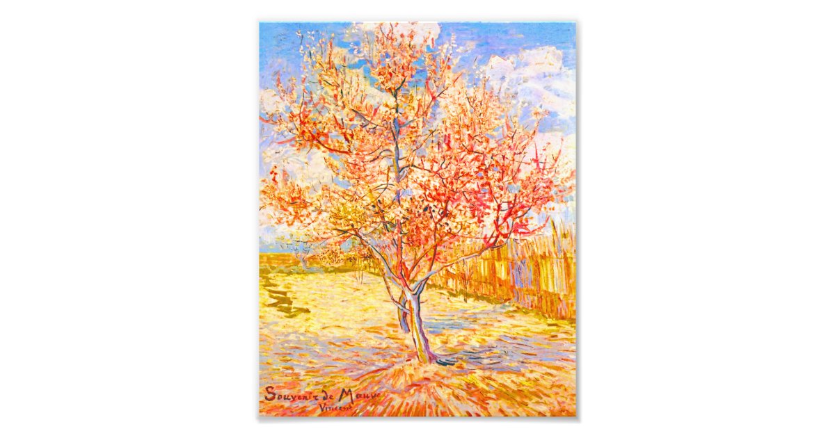 Vincent Van Gogh Peach Tree In Blossom Vintage Art Photo Print Zazzle Com