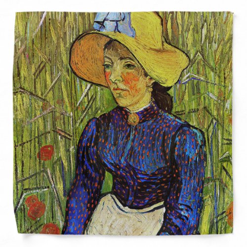 Vincent van Gogh _ Peasant Girl in Straw Hat Bandana