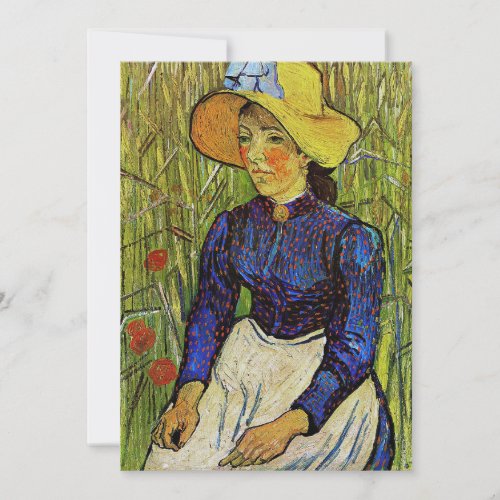 Vincent van Gogh _ Peasant Girl in Straw Hat Invitation