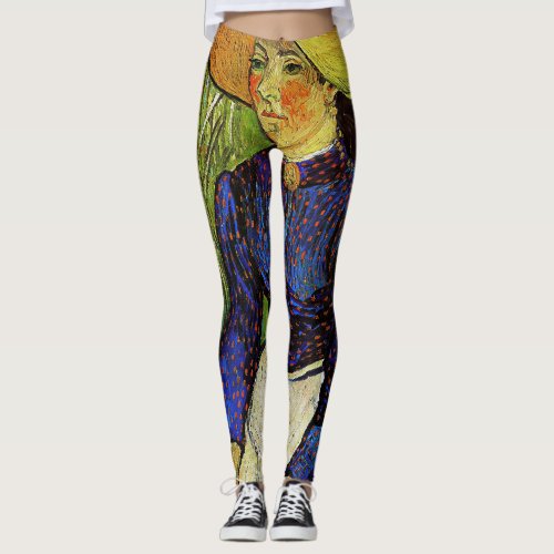 Vincent van Gogh _ Peasant Girl in Straw Hat Leggings