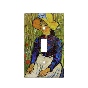 Vincent van Gogh - Peasant Girl in Straw Hat Light Switch Cover