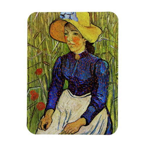 Vincent van Gogh _ Peasant Girl in Straw Hat Magnet