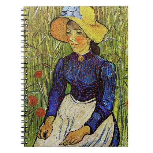 Vincent van Gogh _ Peasant Girl in Straw Hat Notebook