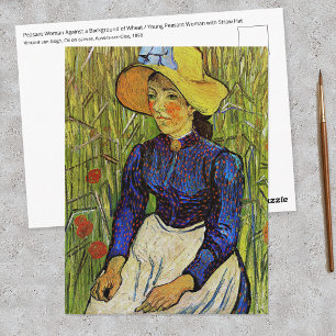 Vincent van Gogh - Peasant Girl in Straw Hat Postcard