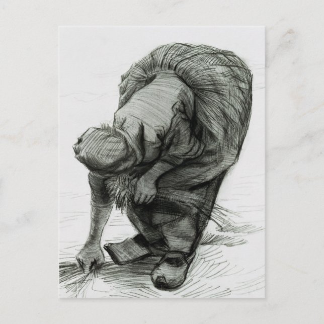 Vincent van Gogh | Peasant Woman Gleaning, 1885 Postcard (Front)