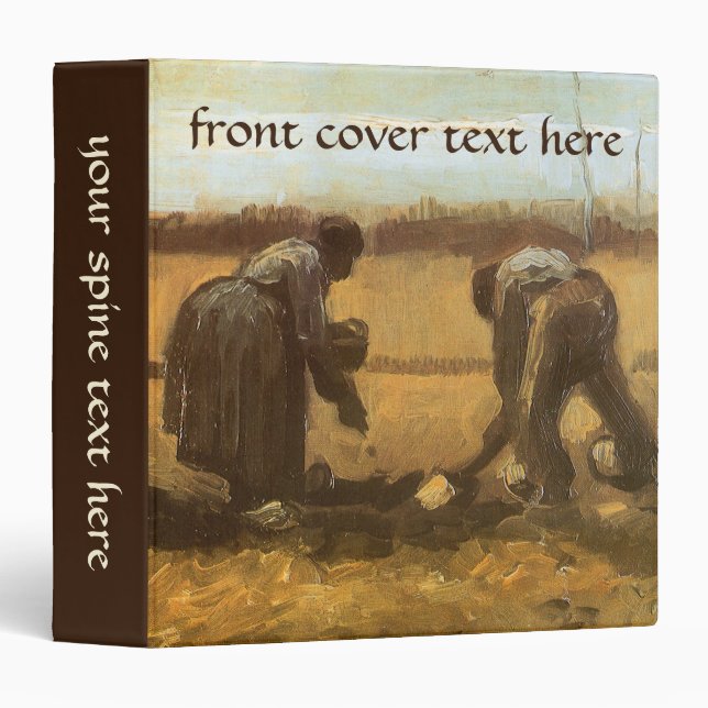 Vincent van Gogh - Peasants Planting Potatoes 3 Ring Binder (Front/Spine)