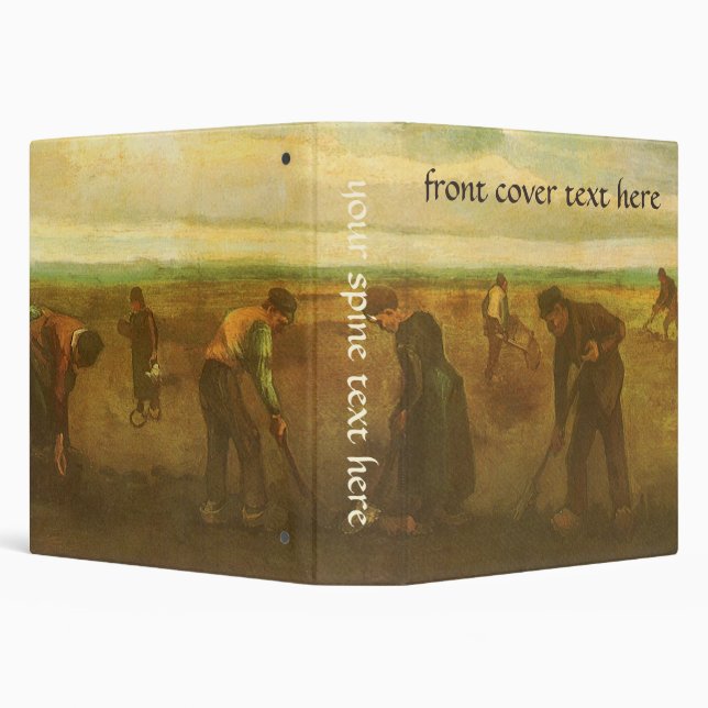 Vincent van Gogh - Peasants Planting Potatoes  3 Ring Binder (Background)