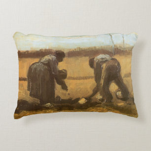 Vincent van Gogh - Peasants Planting Potatoes Accent Pillow