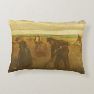 Vincent van Gogh - Peasants Planting Potatoes Accent Pillow