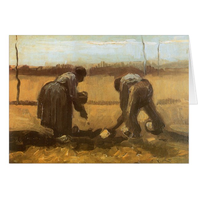 Vincent van Gogh - Peasants Planting Potatoes Cards (Front Horizontal)