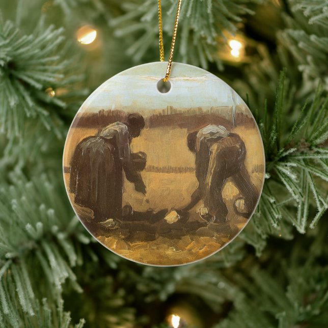 Vincent van Gogh - Peasants Planting Potatoes Ceramic Ornament (Tree)
