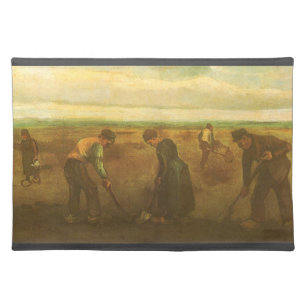 Vincent van Gogh - Peasants Planting Potatoes Cloth Placemat