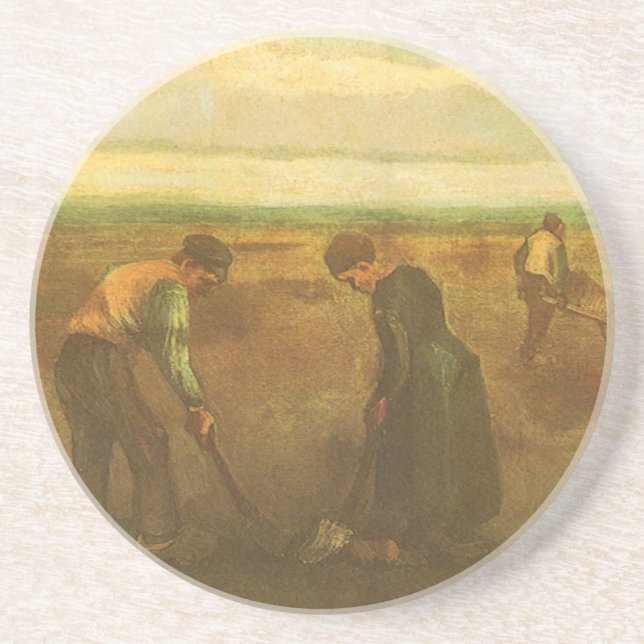 Vincent van Gogh - Peasants Planting Potatoes  Coaster (Front)
